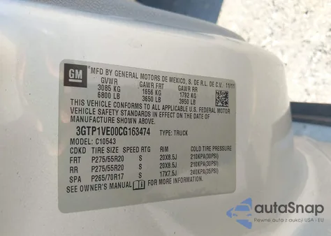 2012 GMC Sierra 1500 Sle из США, поврежденный, VIN 3GTP1VE00CG163474